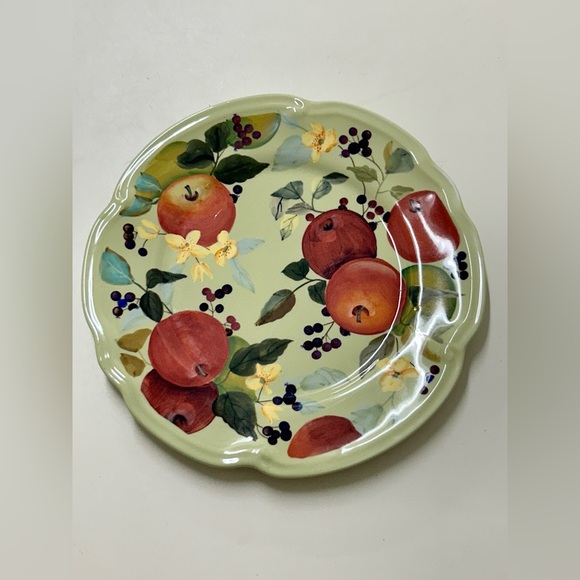 Rare Vintage Discontinued TRACY PORTER Fruitful Tapestry Scalloped Dinner Plate - Picture 11 of 16